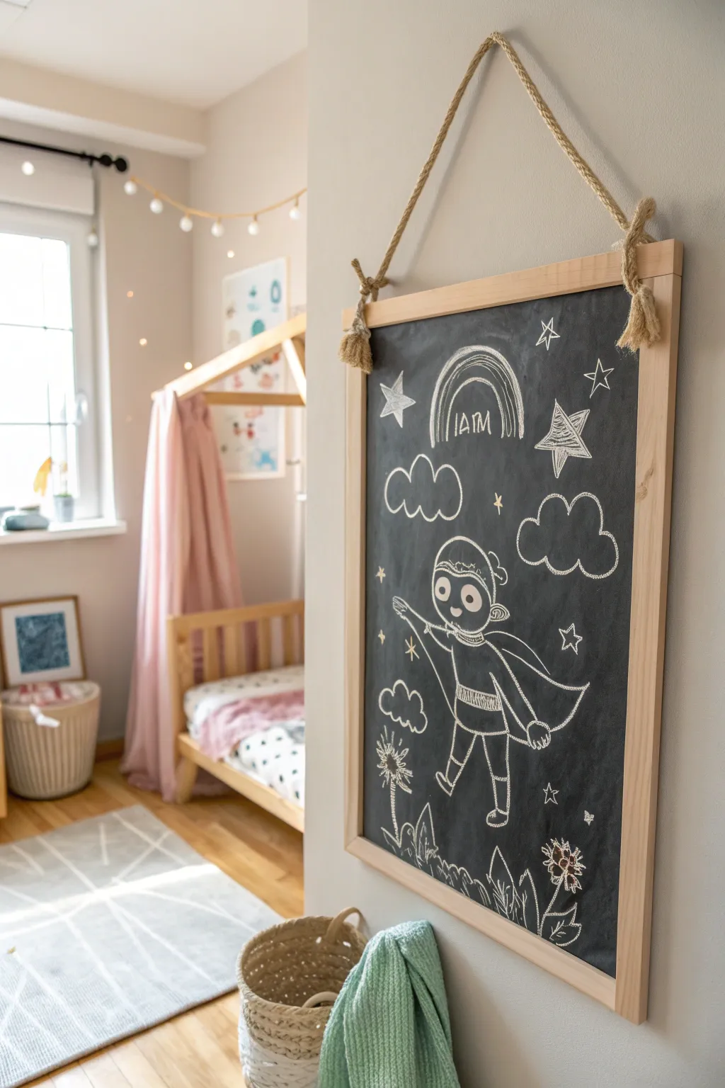 Unleash your child's imagination with enchanting chalkboard art.