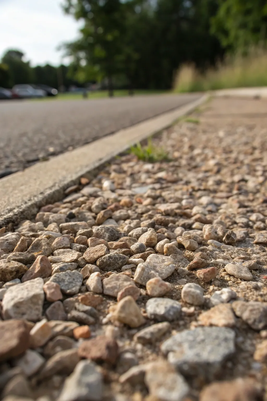 Craftsmanship in simplicity: A durable parking pad made from crushed stone.