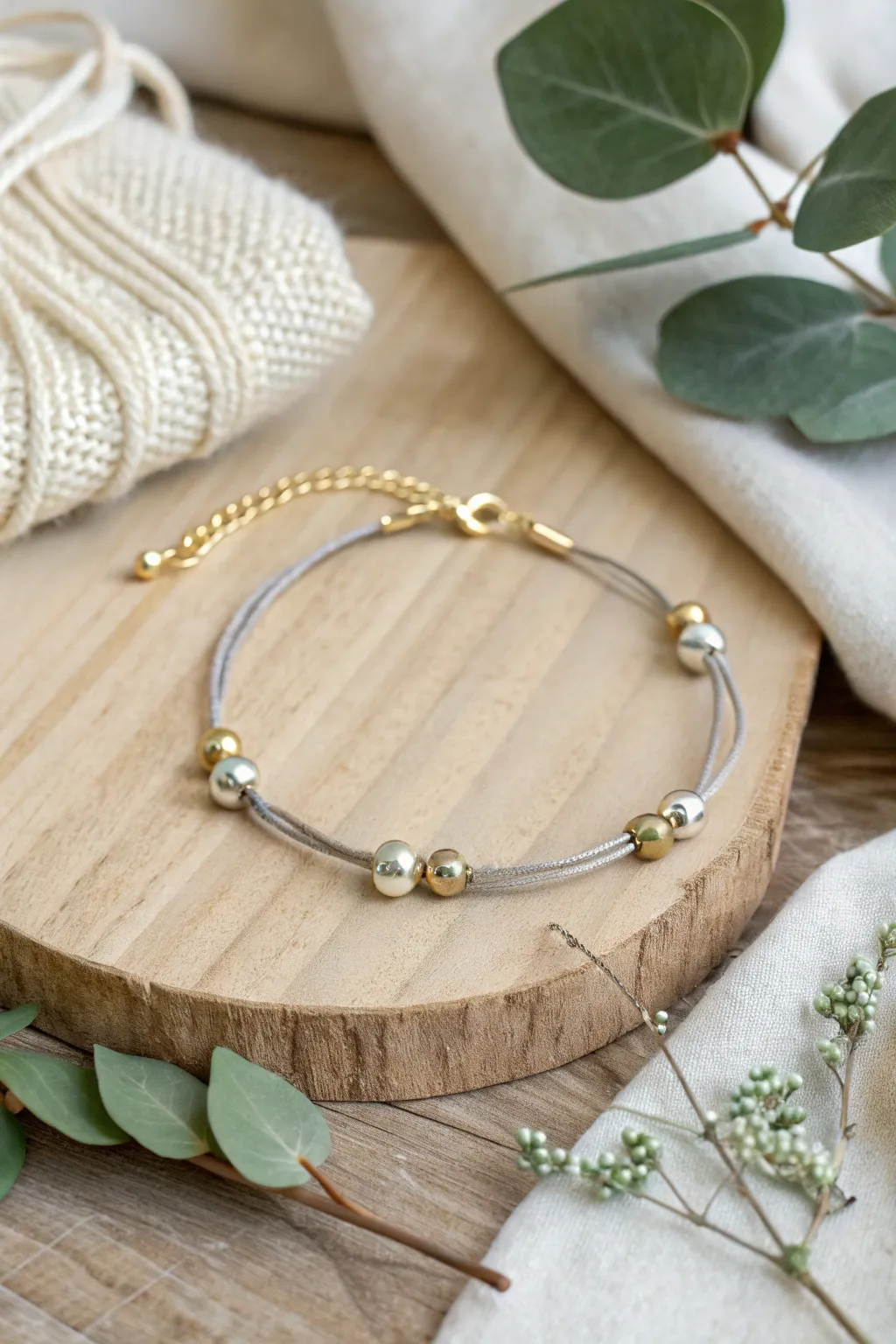 Embrace the festive spirit with this charming jingle bell bracelet, perfect for adding a touch of whimsy and elegance to your holiday style.