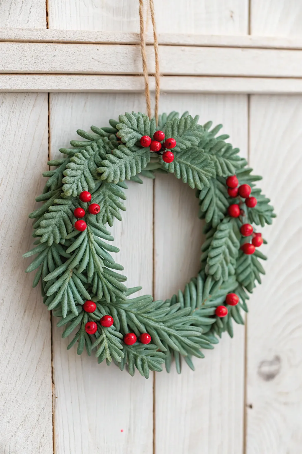 Embrace the holiday spirit with a handcrafted clay Christmas wreath that blends Scandinavian minimalism with Boho flair.