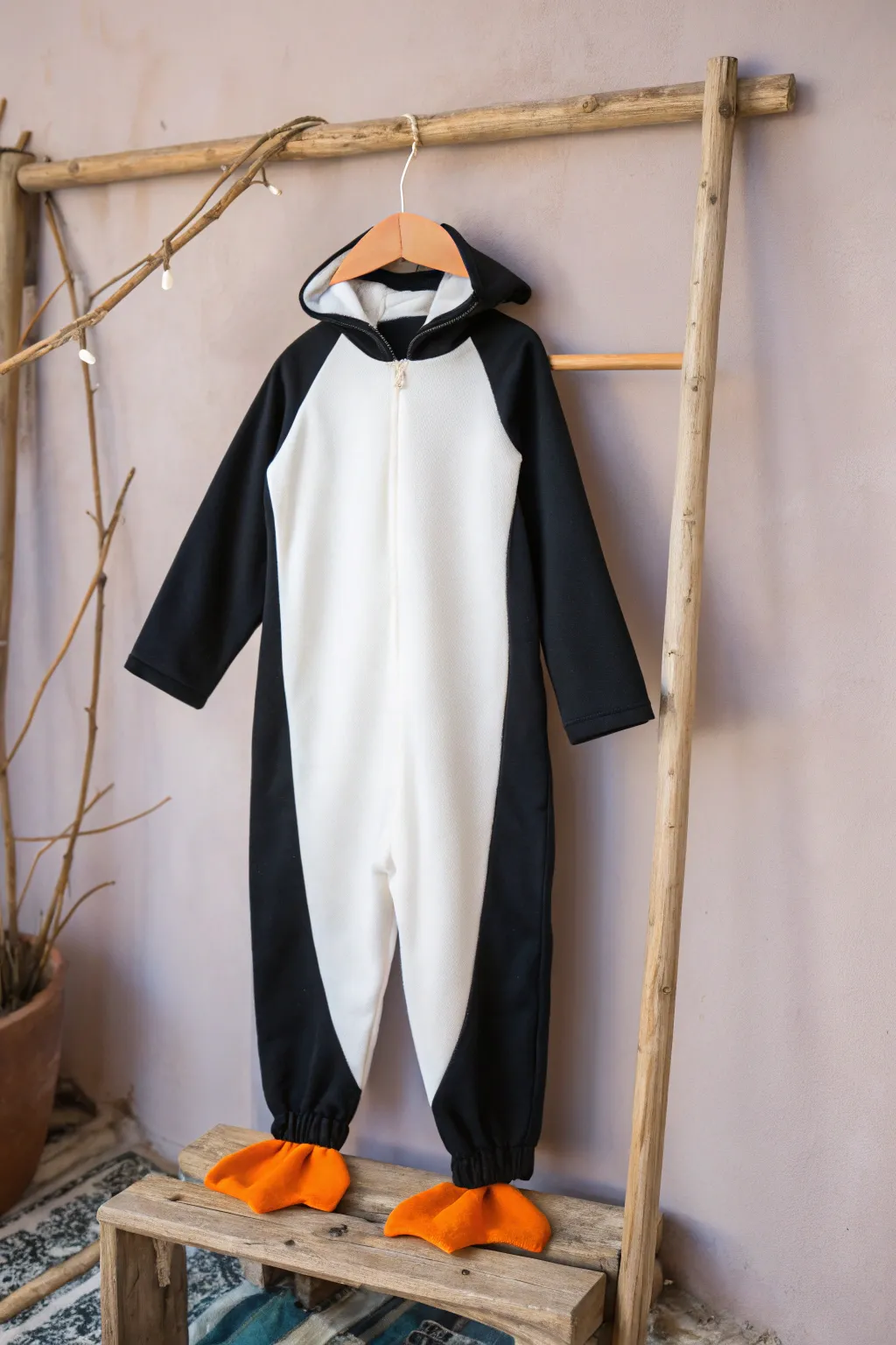 Embrace the holiday spirit with a chic DIY penguin costume—where minimalist design meets festive fun!