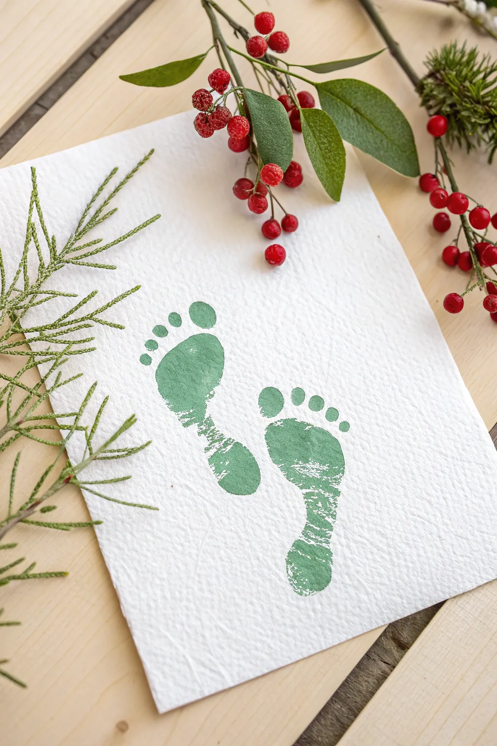 Capture the magic of tiny toes this Christmas with charming footprint mistletoes!