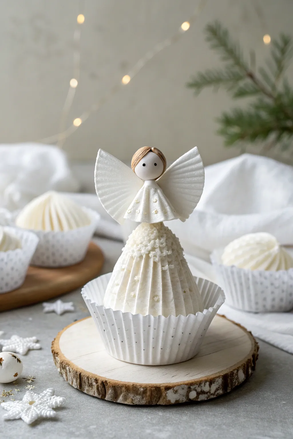 Craft a serene Christmas with these delightful cupcake wrapper angels, perfect for adding a touch of handmade elegance to your holiday decor.