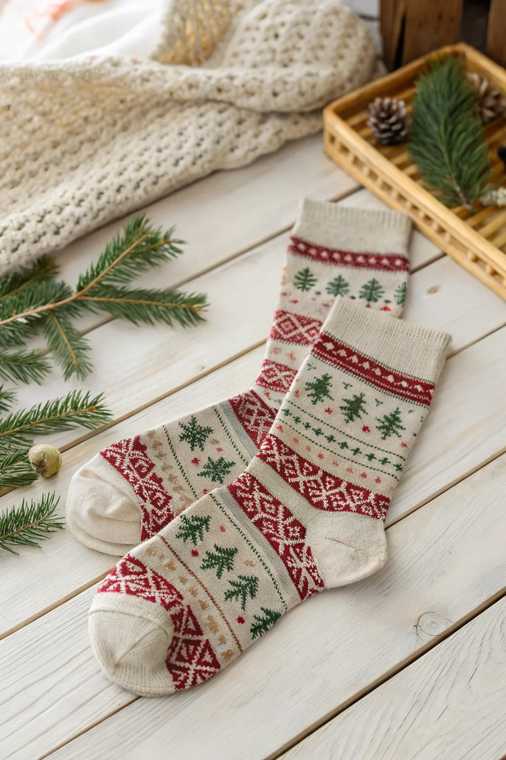 Wrap their feet in warmth and festive charm with these beautifully crafted holiday-themed socks.