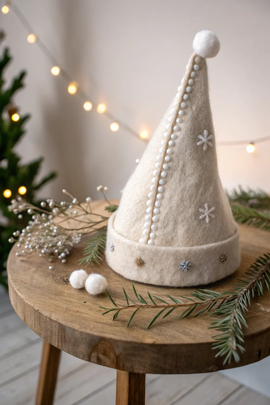 Capture festive memories with this handcrafted Scandinavian Santa hat, perfect for your holiday photo booth!