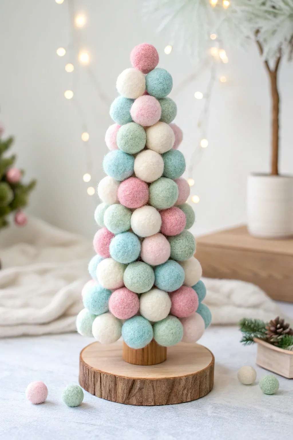 Add a touch of whimsy and warmth to your holiday decor with these charming DIY felt ball trees!