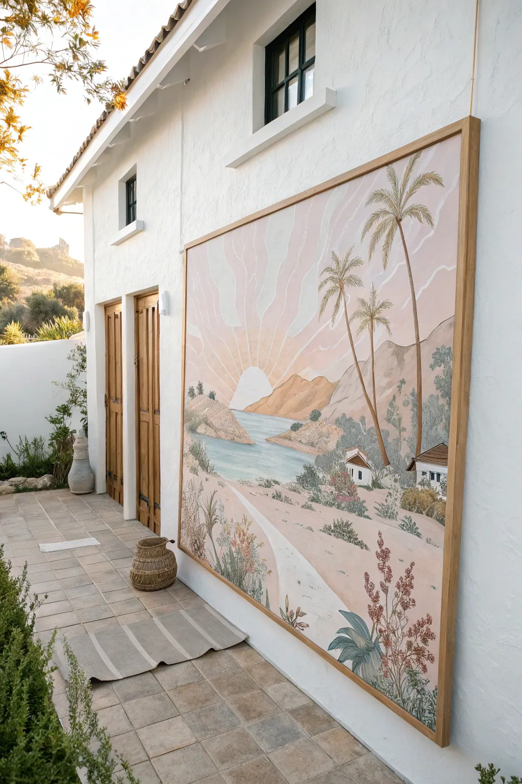 A beautiful fusion of young artists' visions, this mural embodies unity and creativity with a minimalist boho charm.