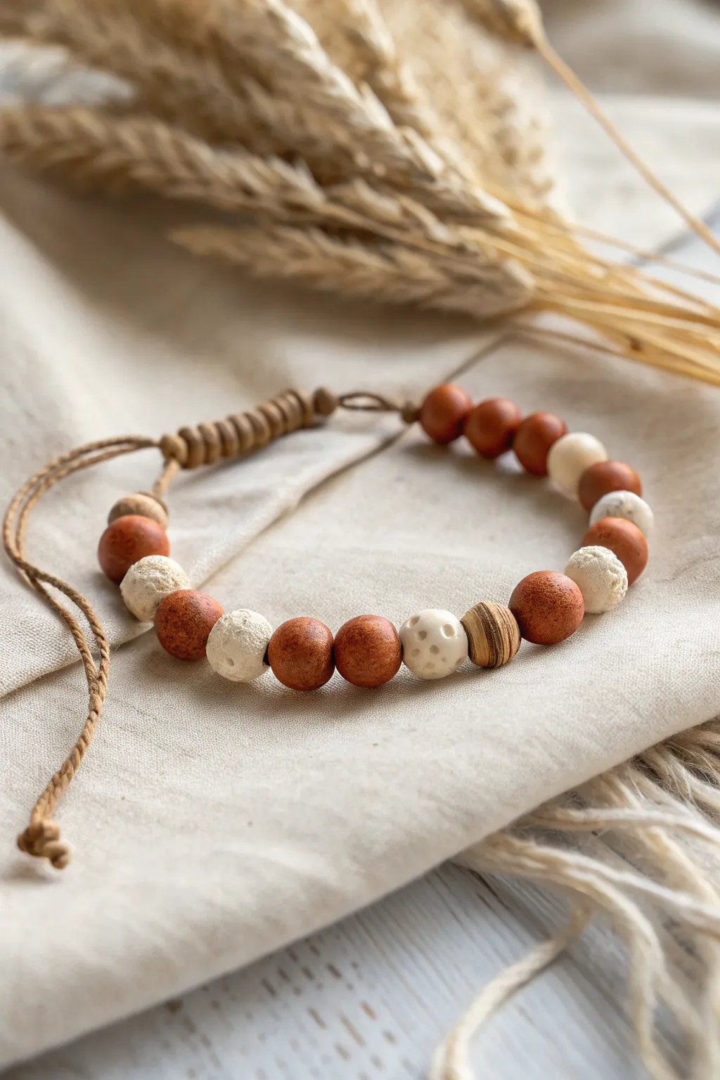 Embrace the beauty of textures with this handcrafted clay bead bracelet, where simplicity meets natural elegance.