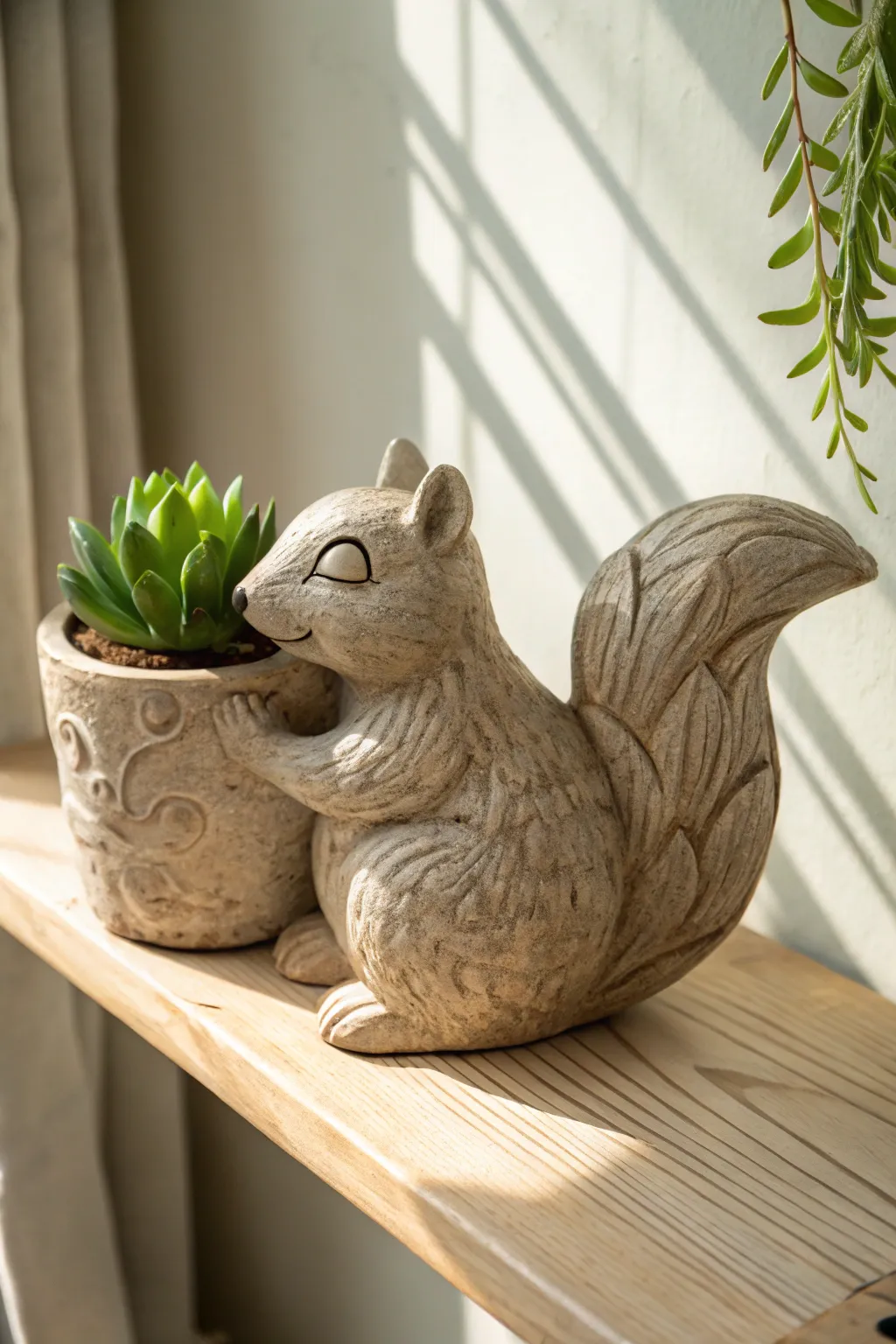 Add a touch of whimsy to your garden with this charming clay squirrel planter!