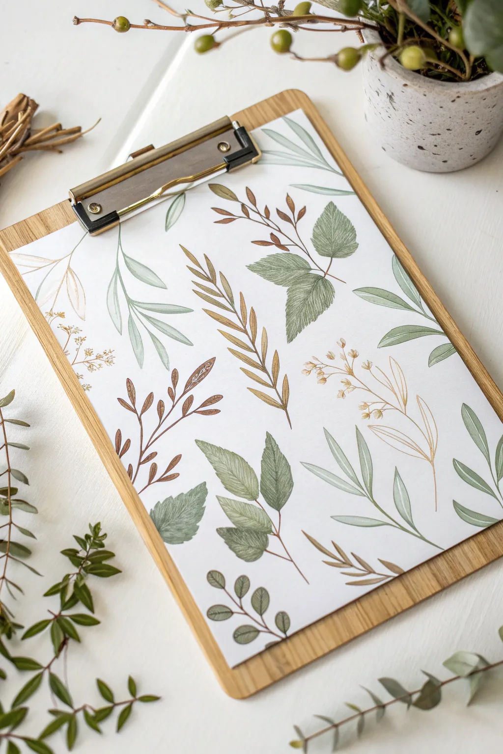 Bring the forest to your workspace with this nature-inspired clipboard design.