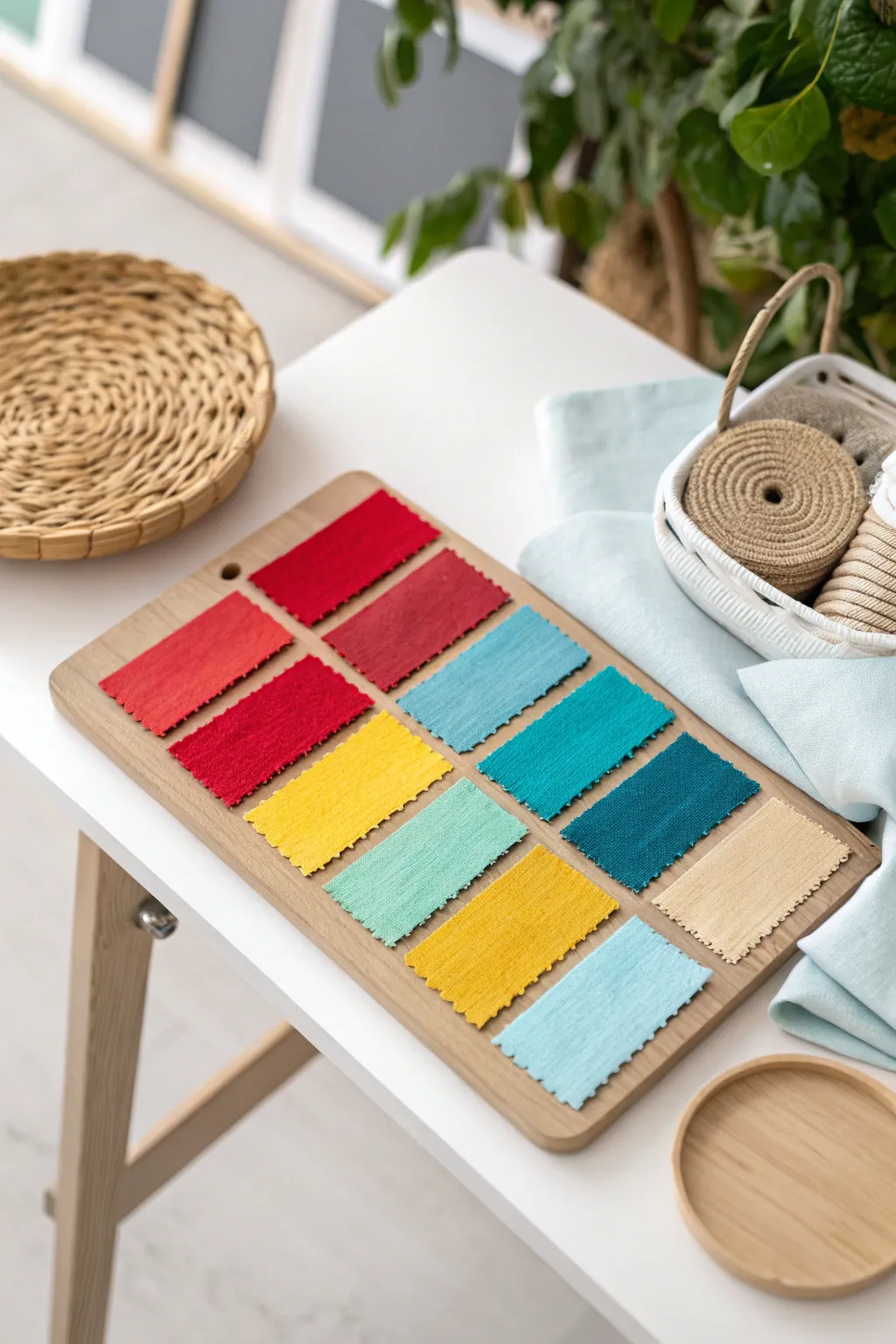 Infuse your space with vibrant joy: a minimalist color board that brings the fiesta to life!