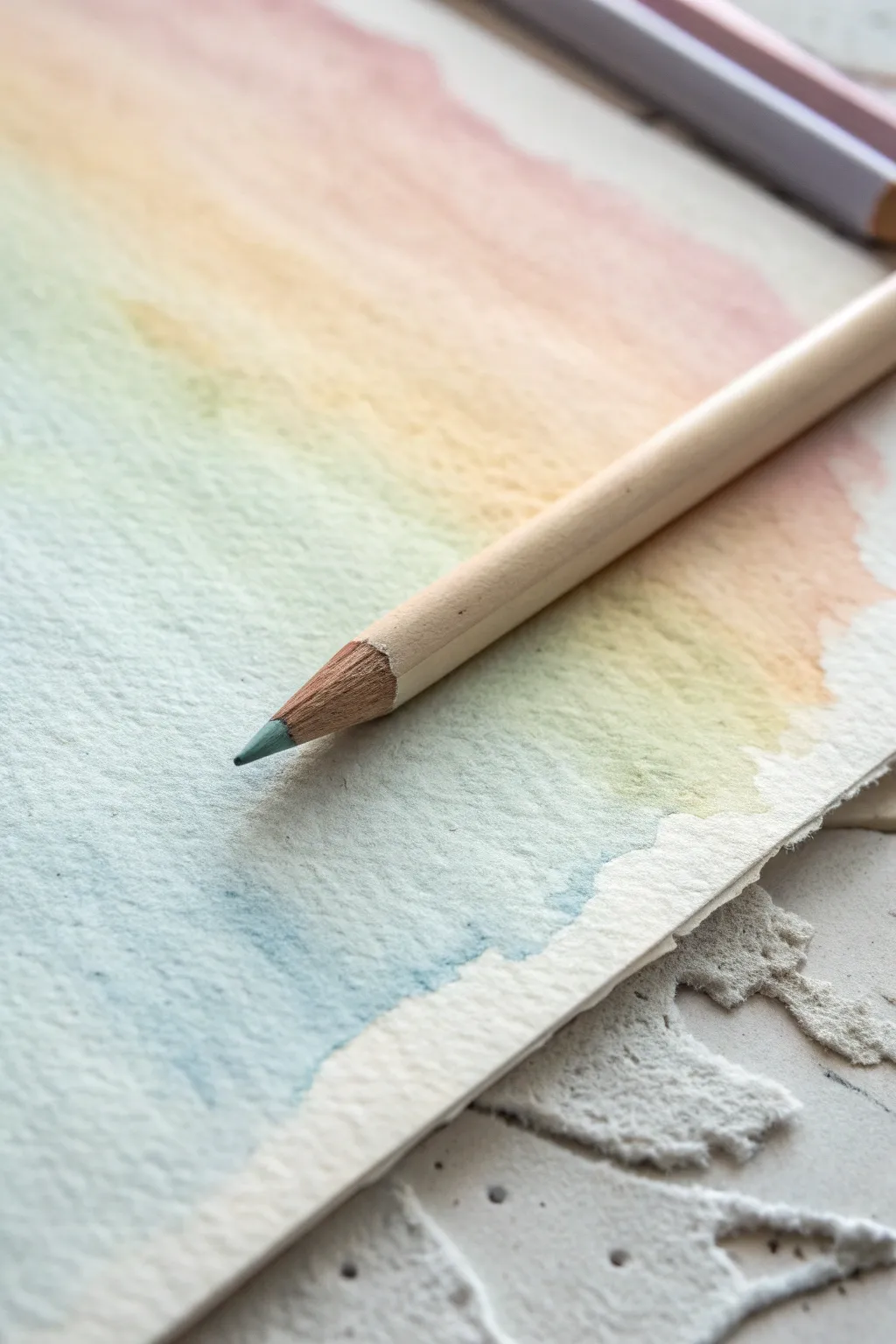 Embrace the art of unpredictability with watercolor pencils for stunning, serene backgrounds.