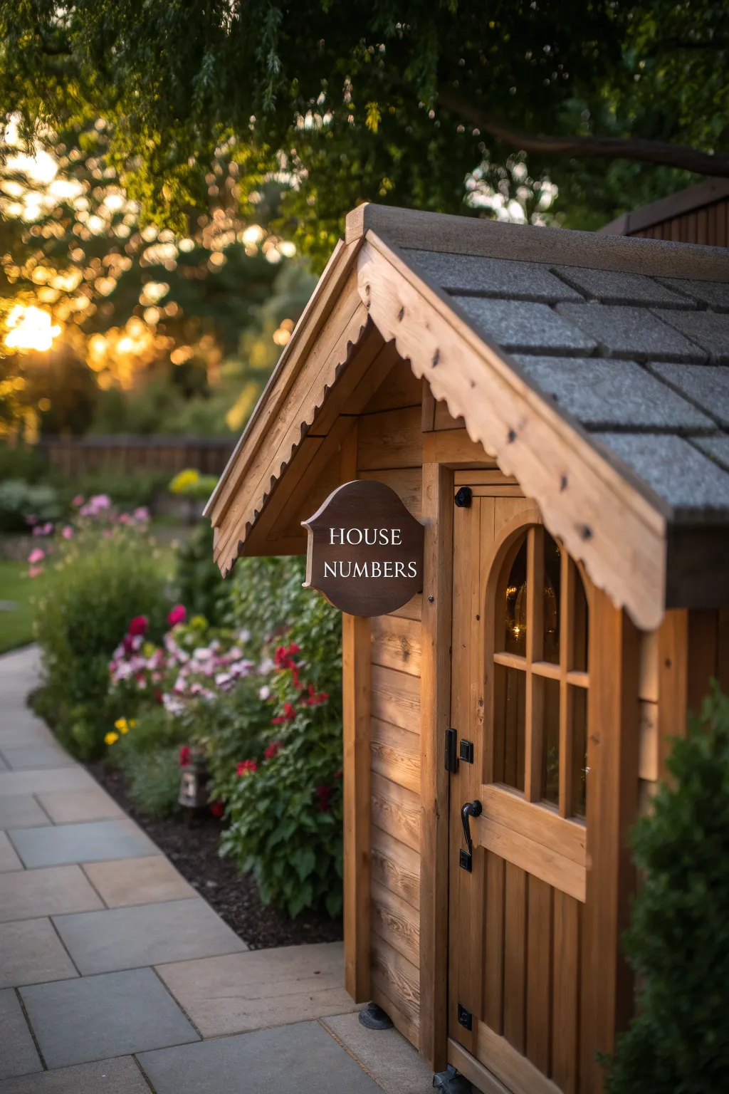 A touch of ownership: Handcrafted house numbers that make a playhouse truly special.