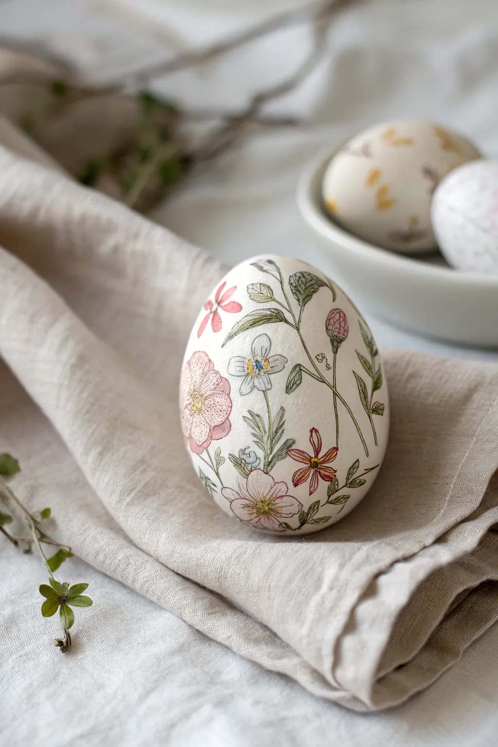 Transform your eggs into stunning works of art with the delicate decoupage technique. Perfect for a minimalist yet bohemian Easter touch!