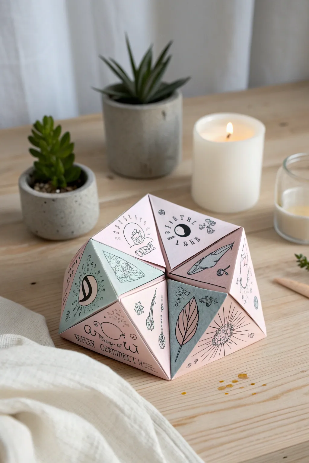 Discover tranquility with a handcrafted cootie catcher for your evening wellness rituals.