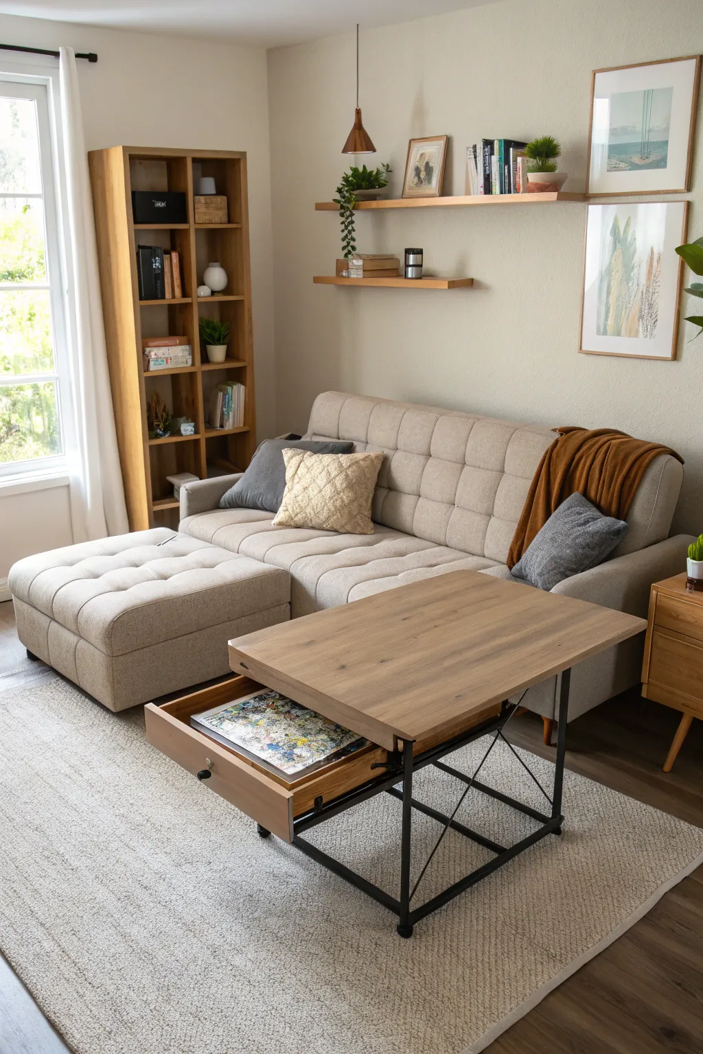 Efficient furniture for maximizing small spaces.