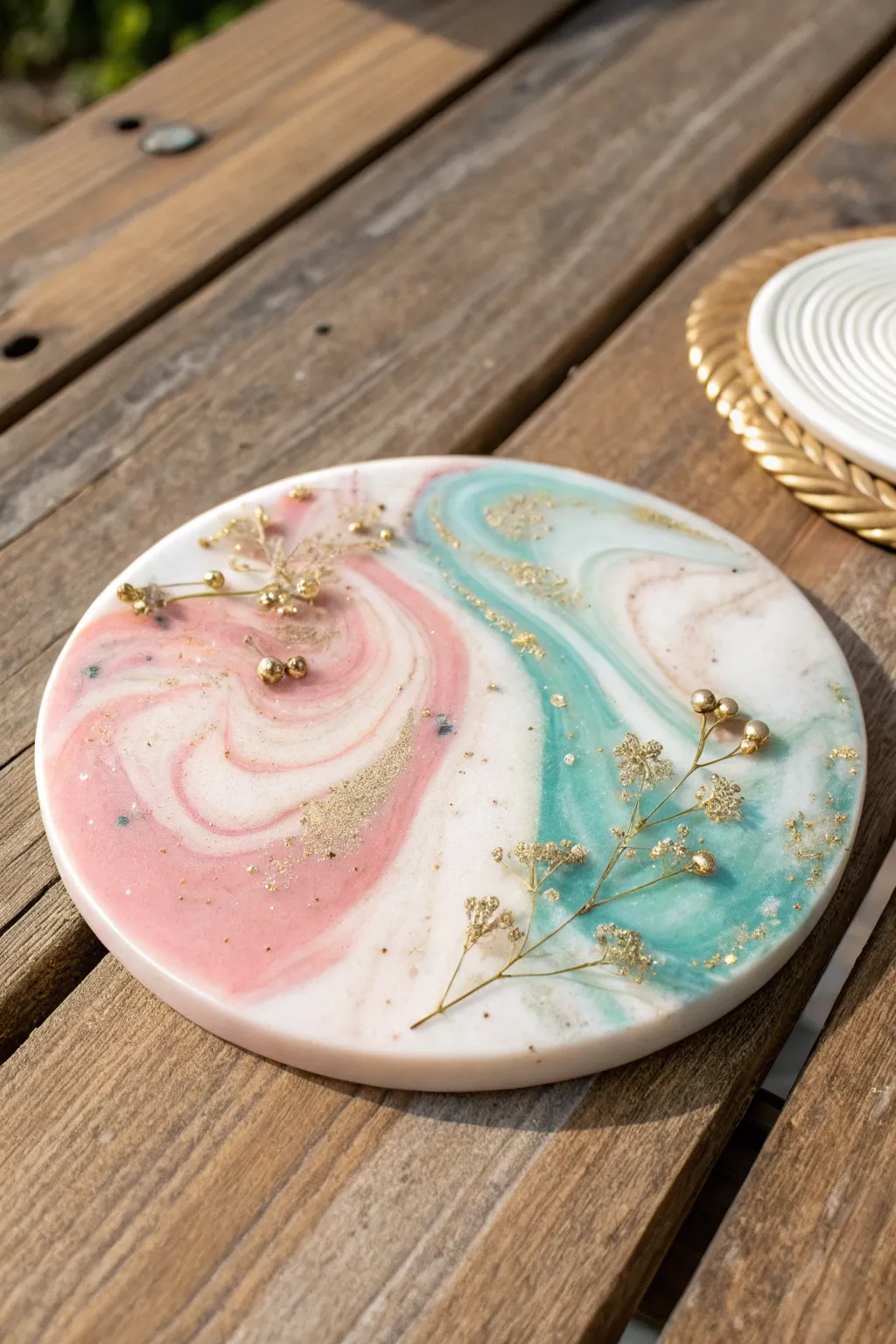 Discover the beauty of resin art with this stunning, handcrafted coaster that blends minimalist design with Boho charm.