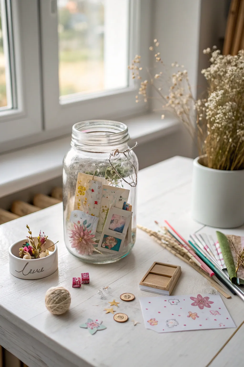 Capture your memories in a jar: a minimalist 3D scrapbook for little hands and big imaginations.