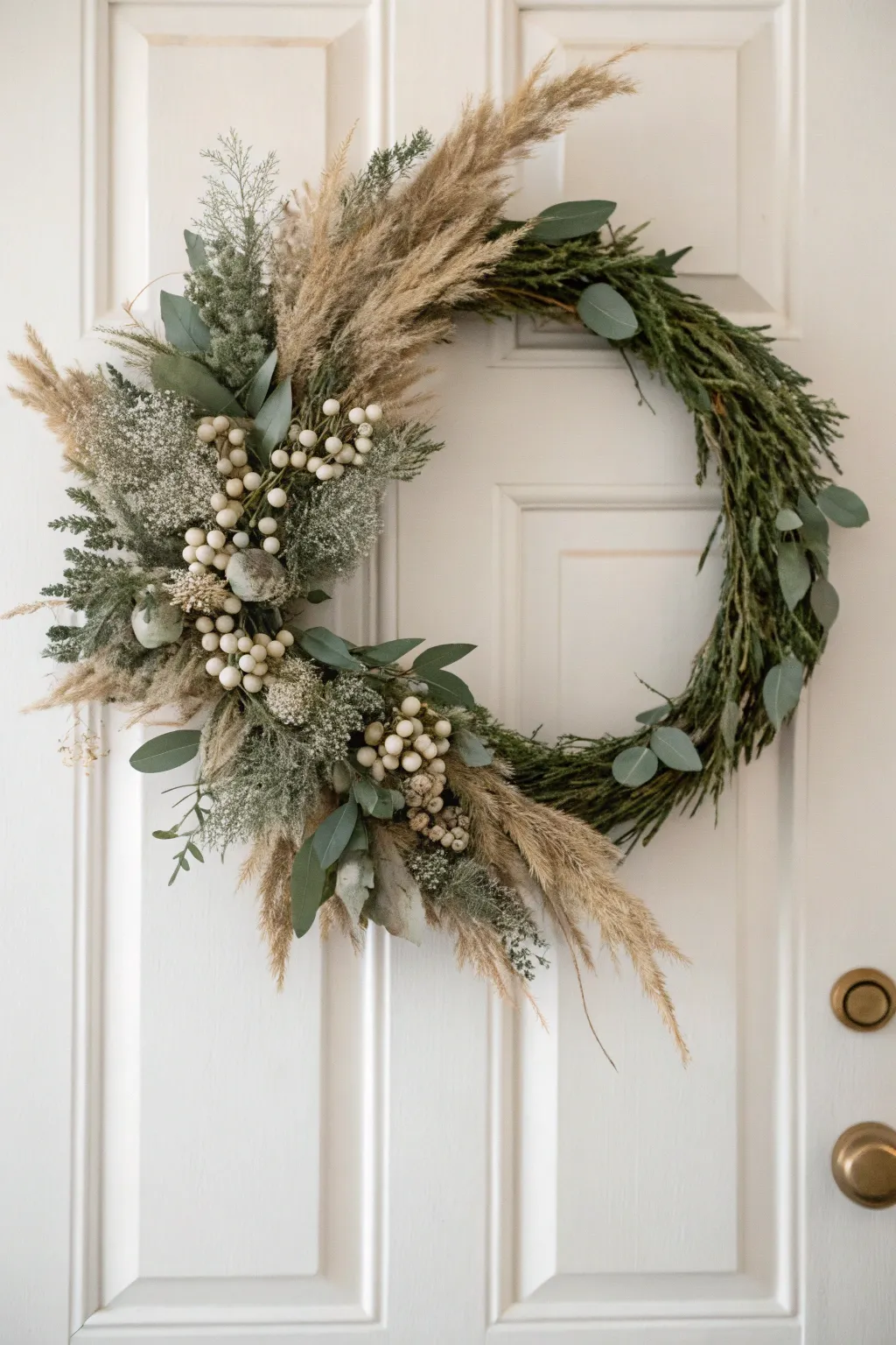 Embrace the seasons with a touch of natural beauty: a handcrafted wreath that welcomes you home.