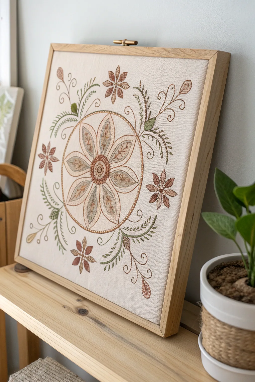 Elevate your space with the timeless beauty of embroidery on canvas. Craftsmanship meets simplicity.