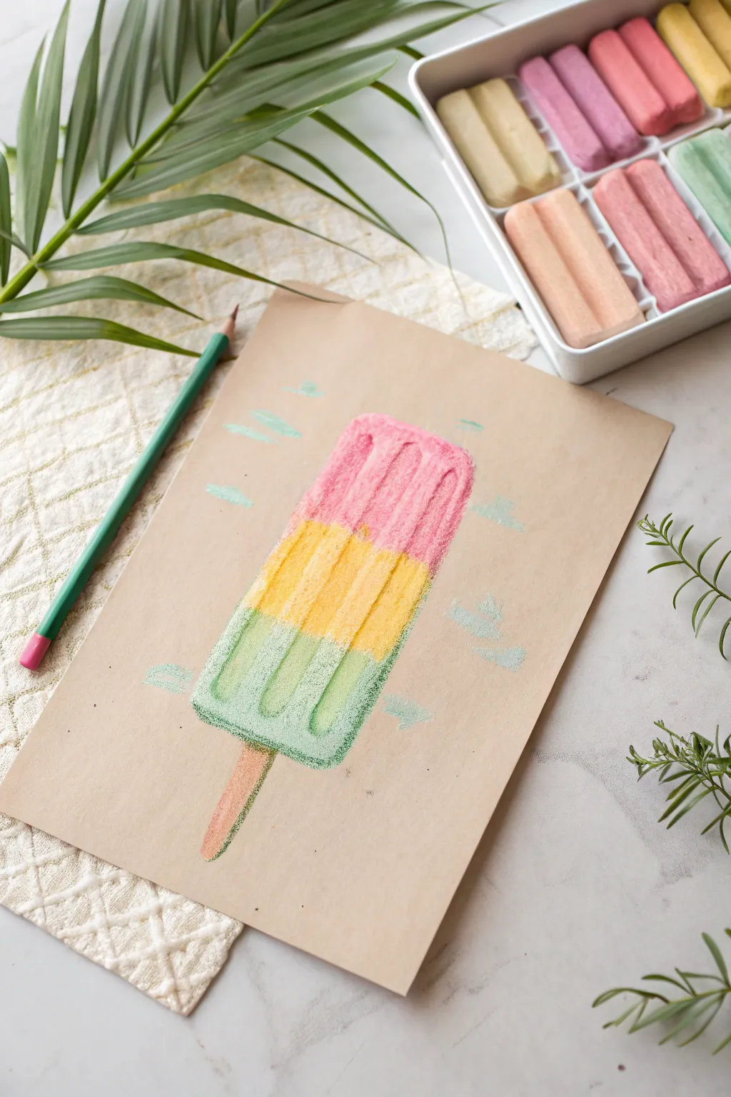 Savor the sweetness of simplicity with this charming crayon masterpiece.