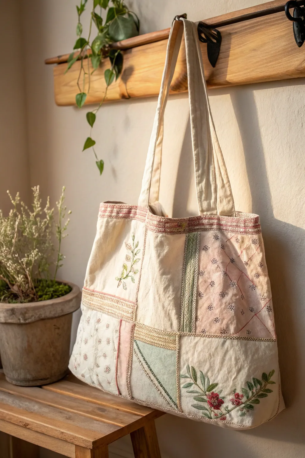 Transform memories into a sustainable style statement with this upcycled fabric tote, perfect for Mother's Day.