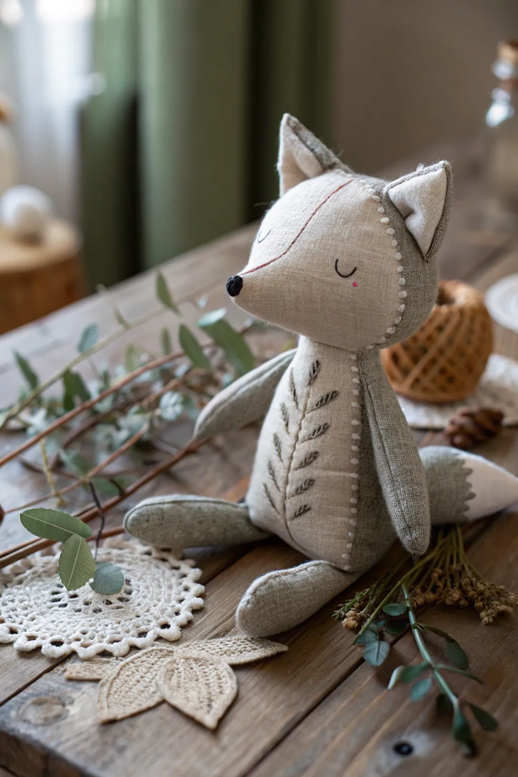 Crafted with love: A charming little fox plushie to warm any heart.