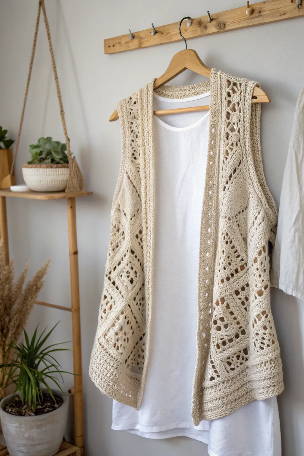 Elevate your style with a handcrafted crochet vest—where simplicity meets artisanal beauty.