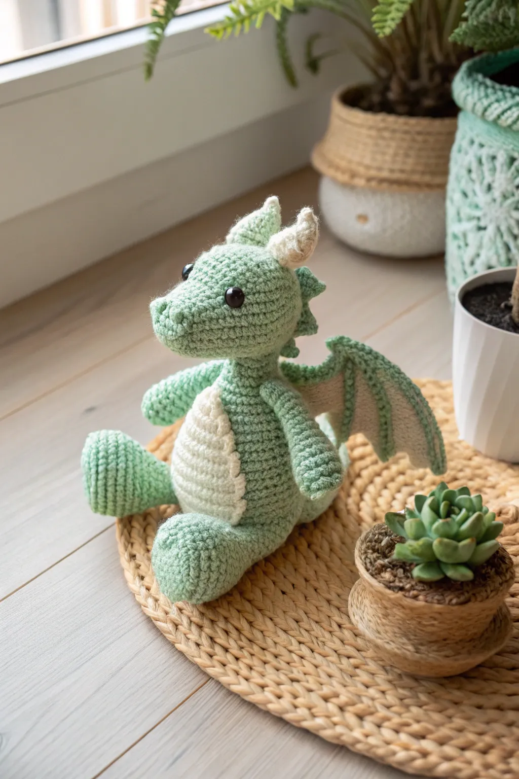 Elevate your crafting with a whimsical crochet dragon, where simplicity meets enchanting detail.