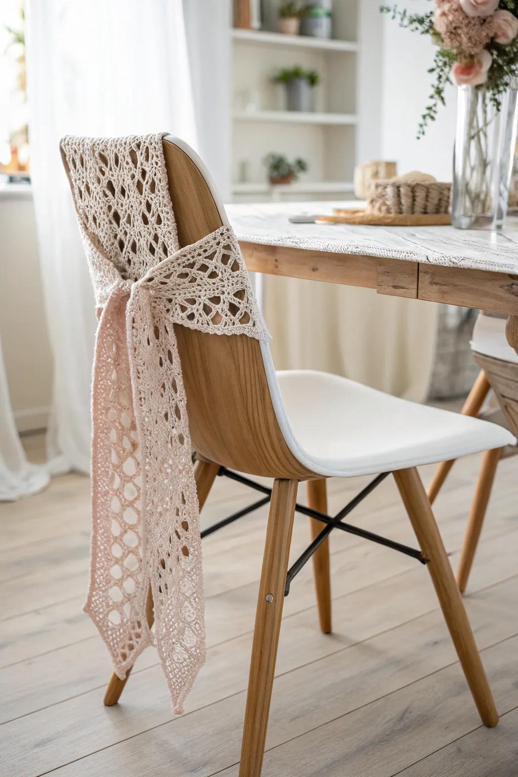 Elevate your wedding decor with stunning crochet chair sashes that blend minimalist elegance with boho charm.