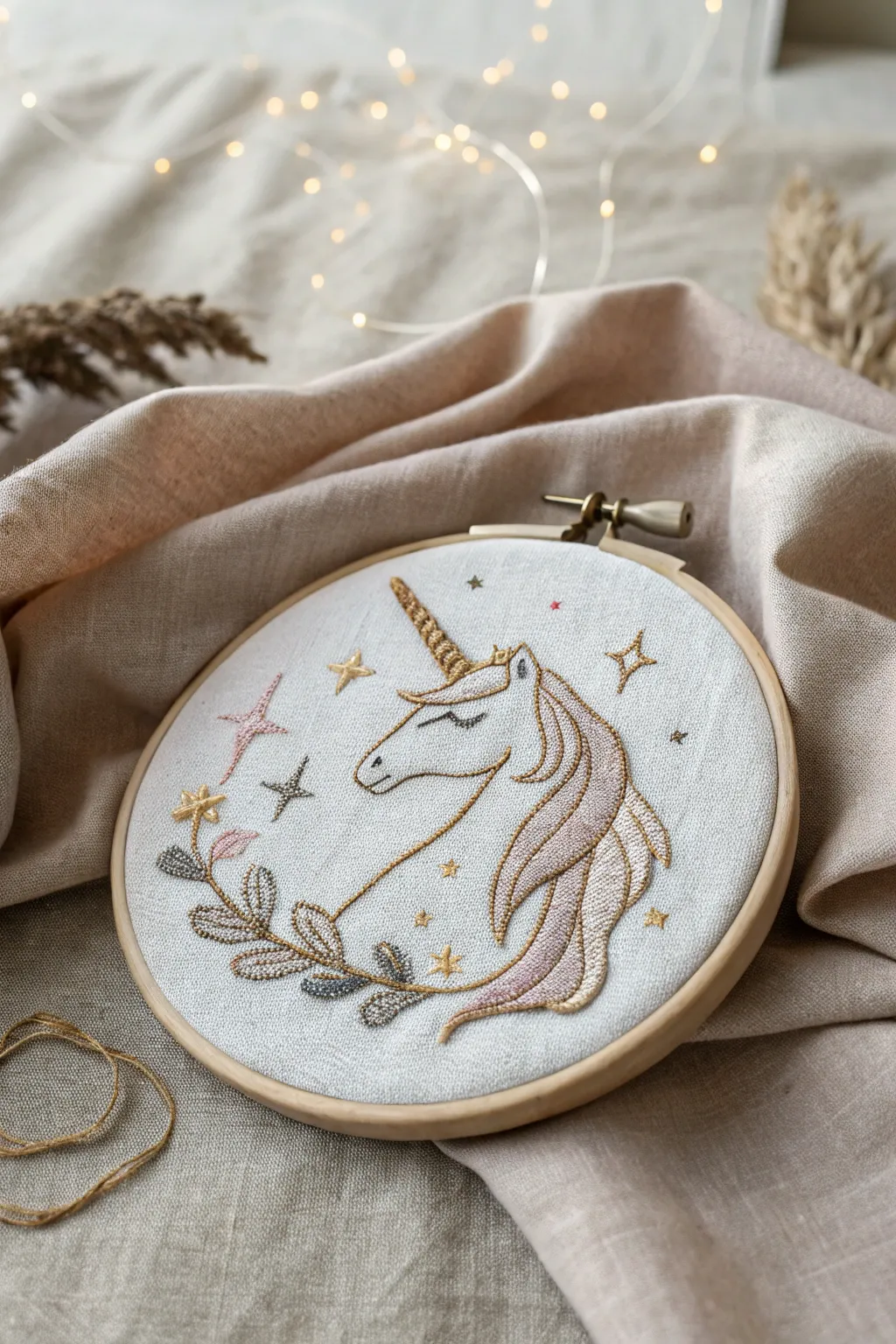 Stitch a little magic into your decor with this enchanting unicorn design.