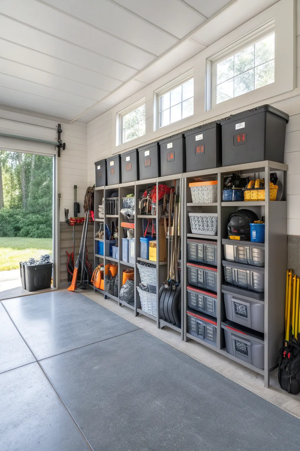 Cube storage turns garages into organized havens.