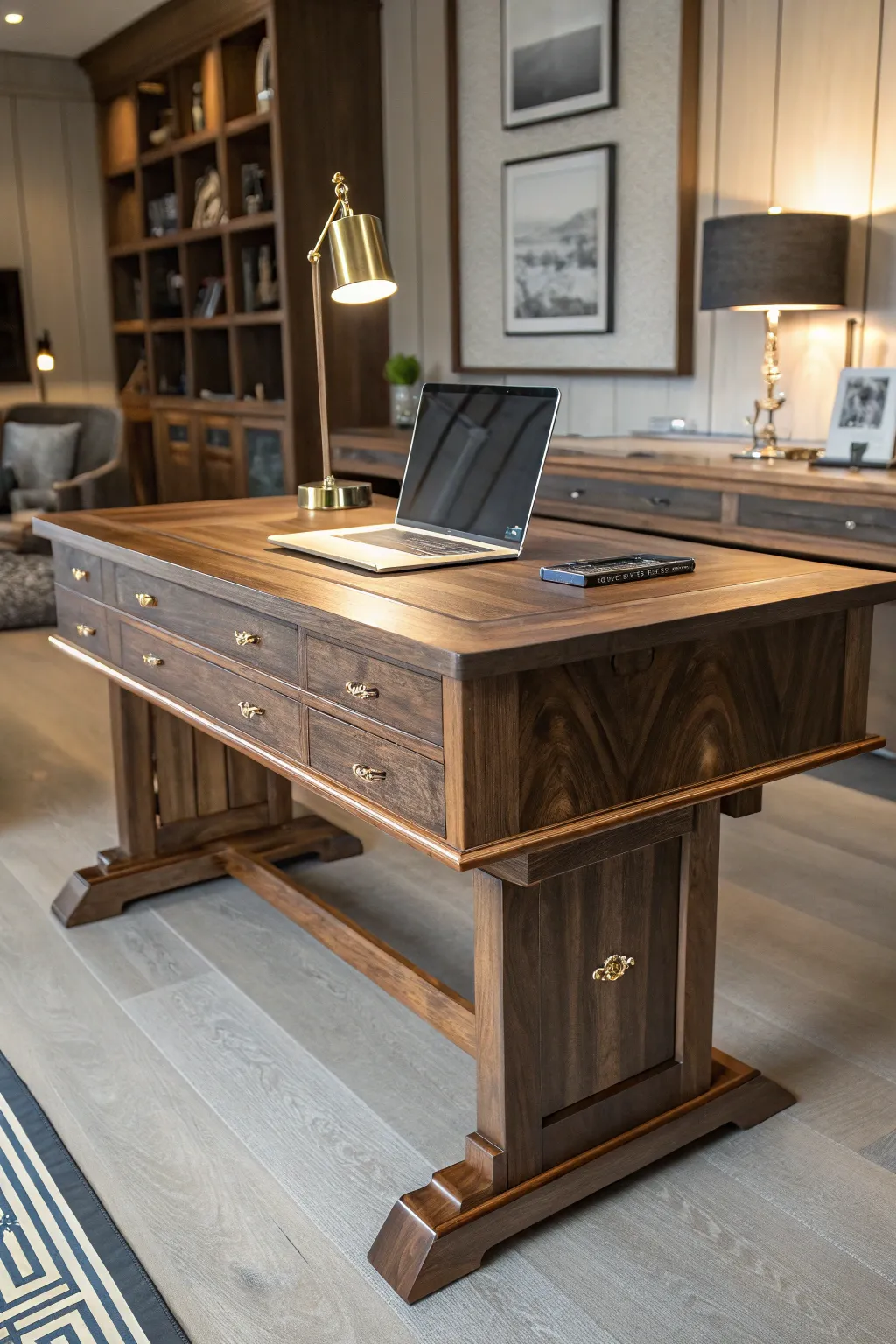Elevate your workspace with the artful elegance of a custom sit-stand desk.