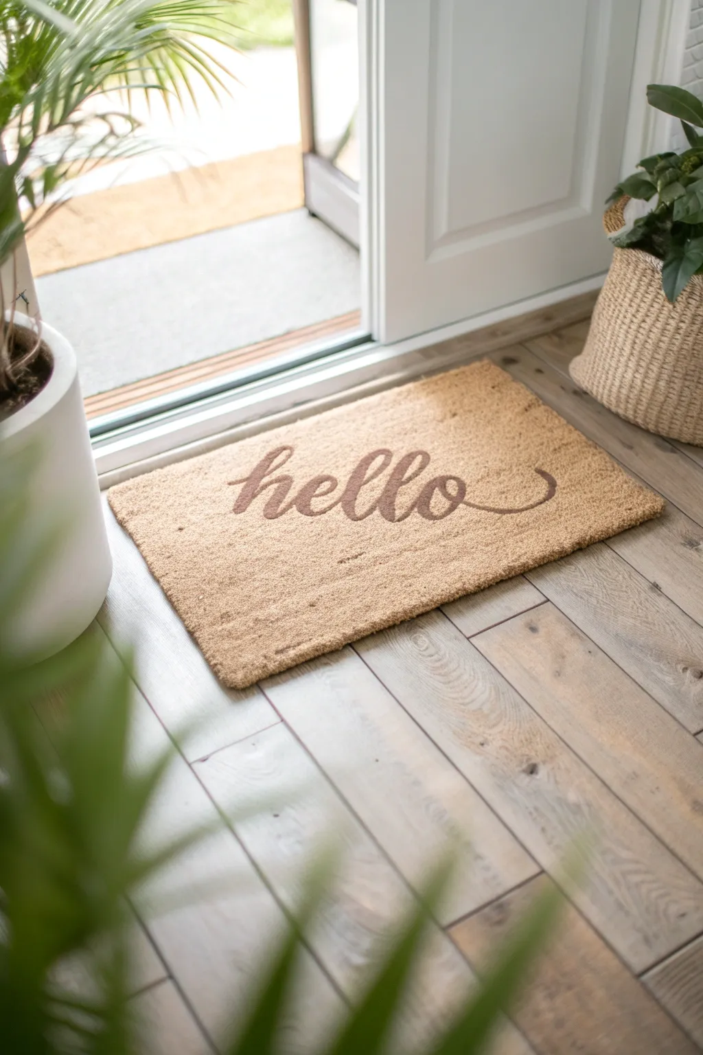 Welcome your guests with rustic elegance and a warm 'Hello'.