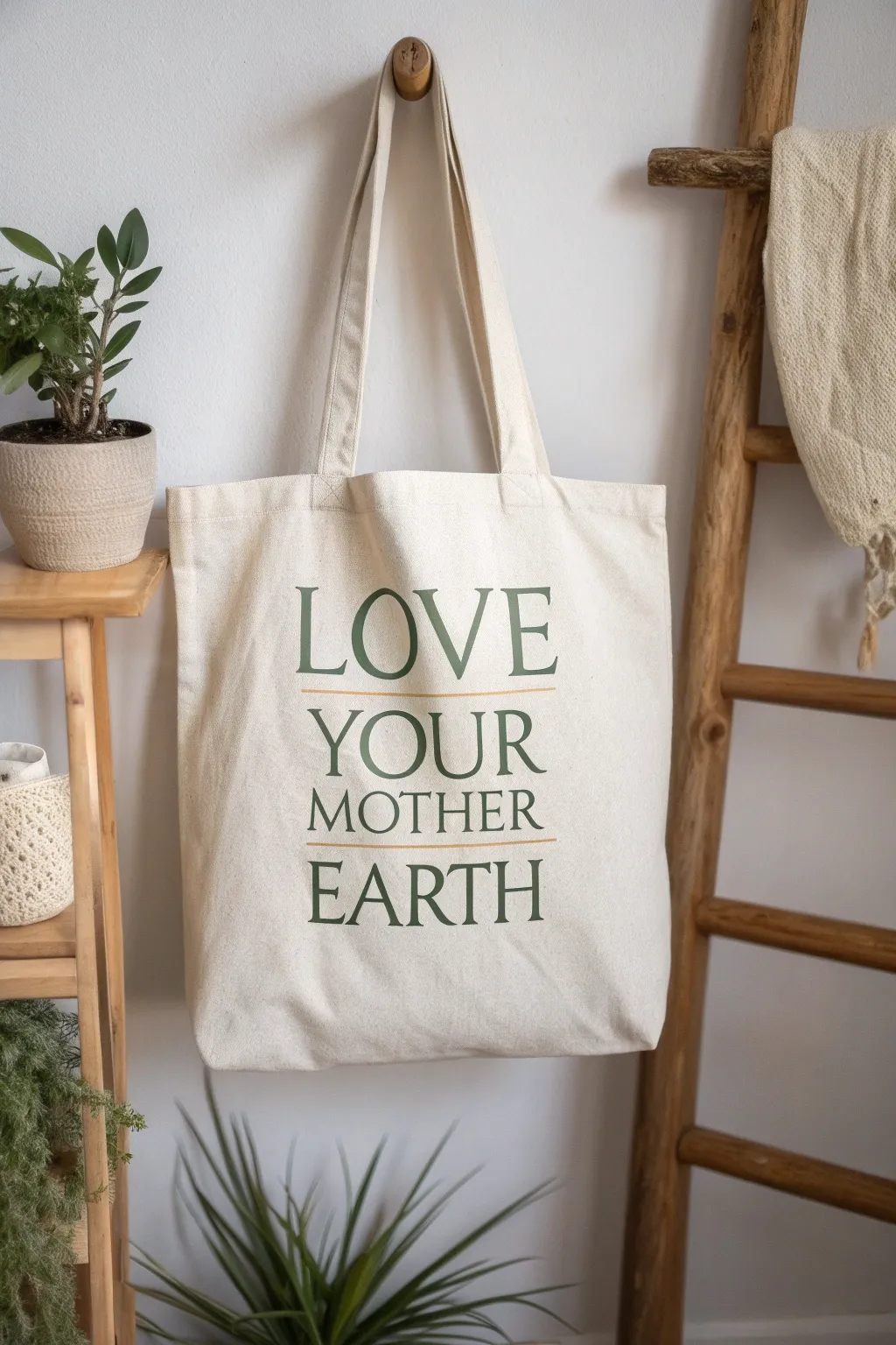 Carry your message with elegance: 'Love Your Mother Earth' in style.