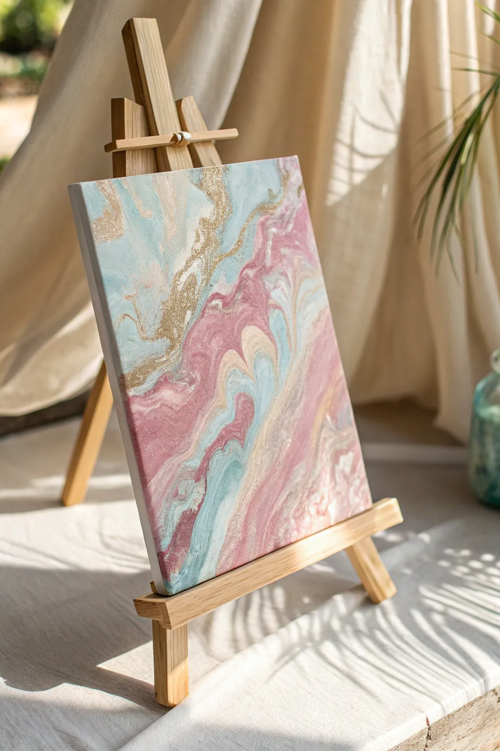 Discover the enchanting allure of acrylic pour art, where each swirl is a delightful surprise.