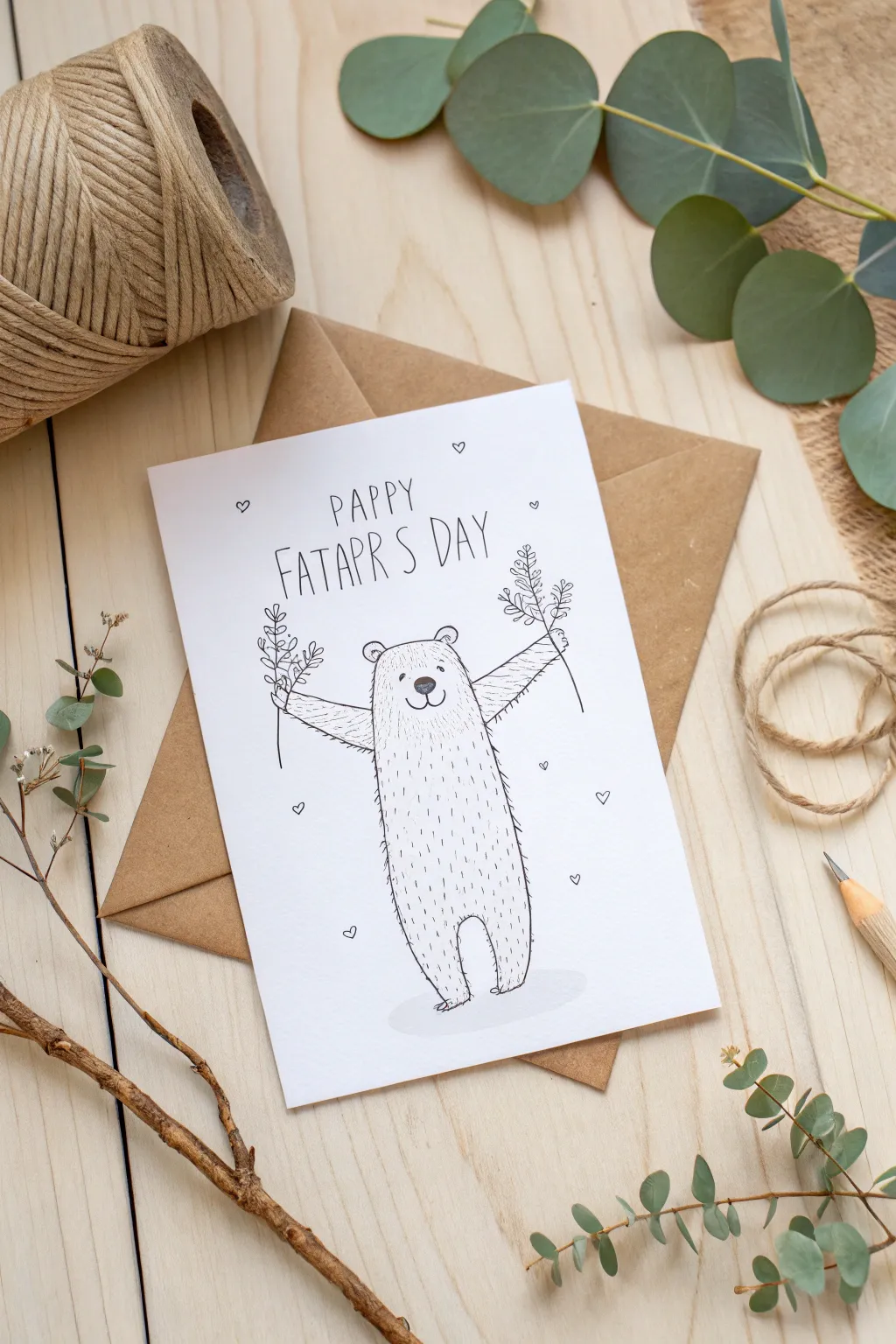 Send Dad the biggest bear hug with this charming, minimalist Father's Day card.