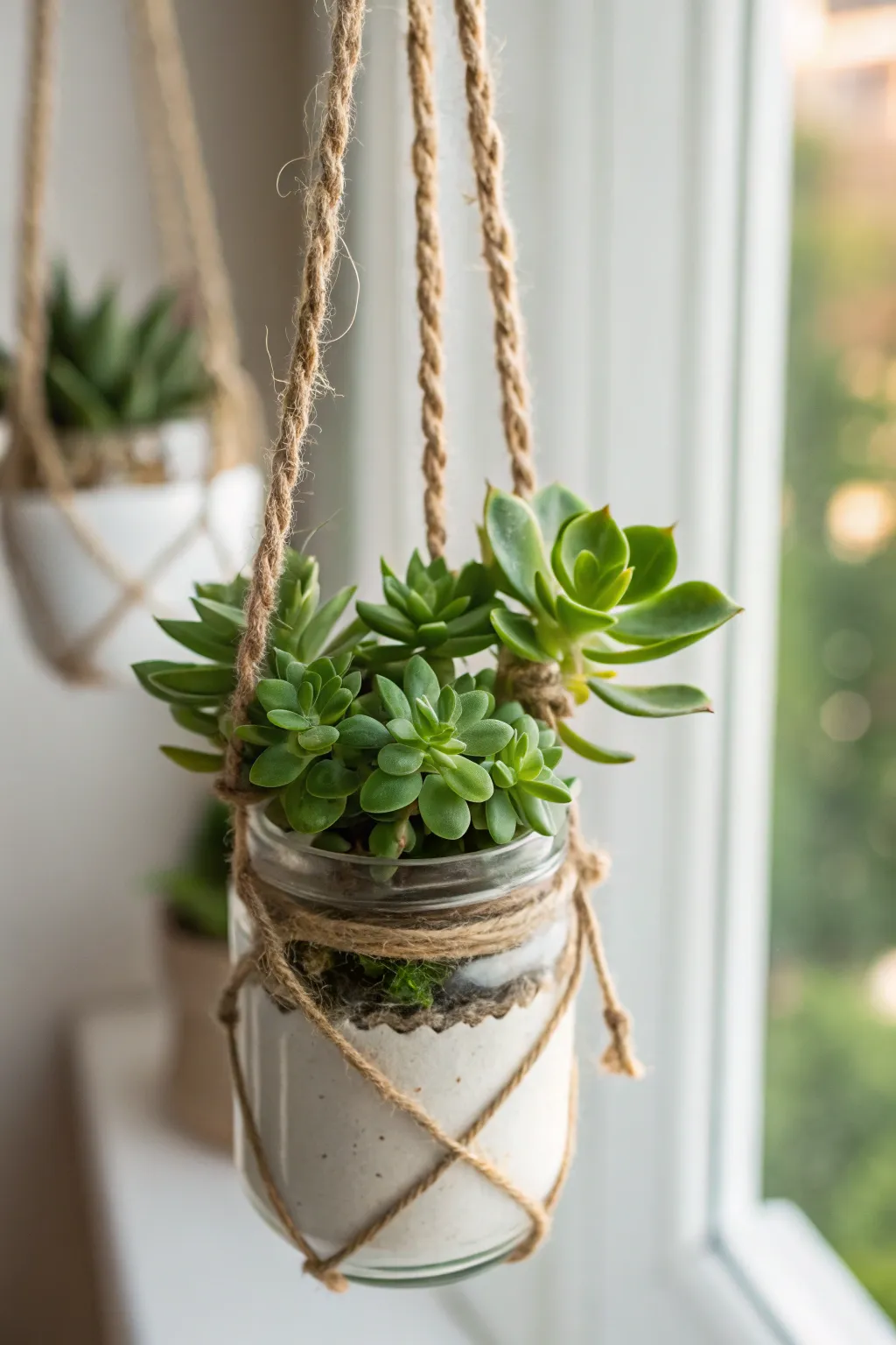 Elevate your space with this charming DIY hanging planter, perfect for adding a touch of nature and elegance to any room.