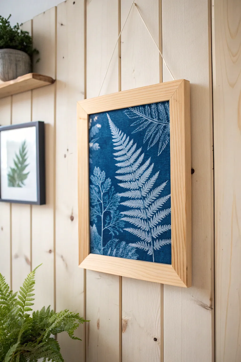 Embrace the artistry of nature with cyanotype on wood—a blend of craftsmanship and serene beauty.