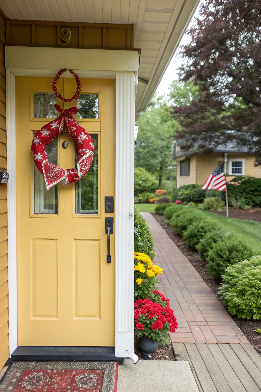 Welcome guests with a vibrant bandana wreath.
