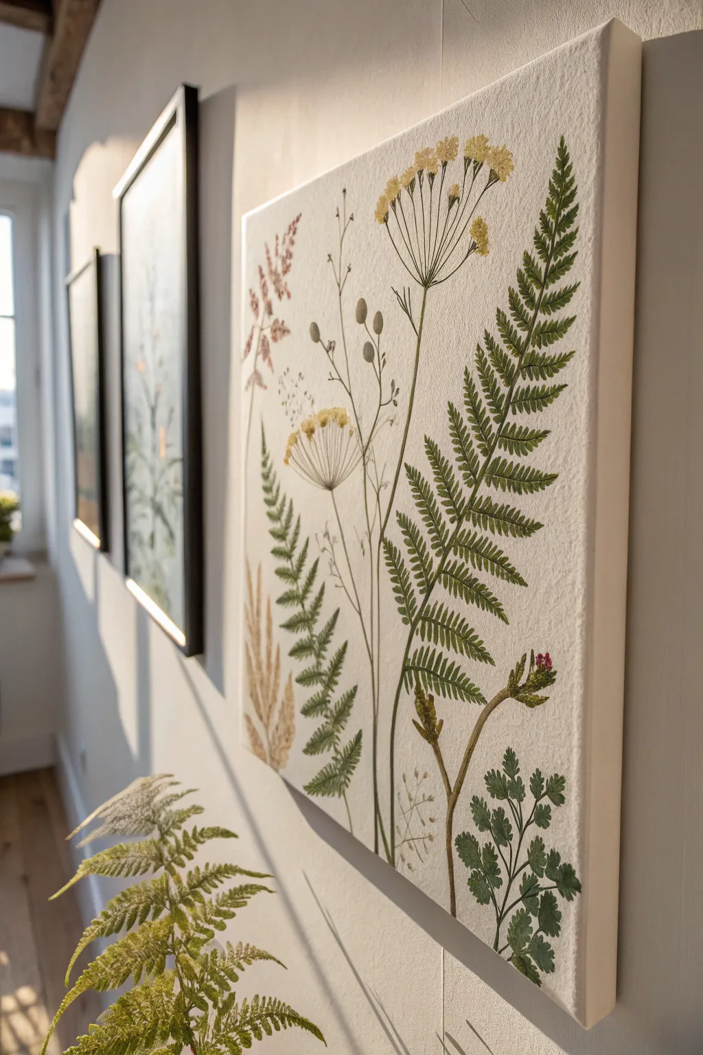 Embrace the tranquility of nature with this serene botanical wall art. Perfect for a minimalist space with a touch of boho charm.