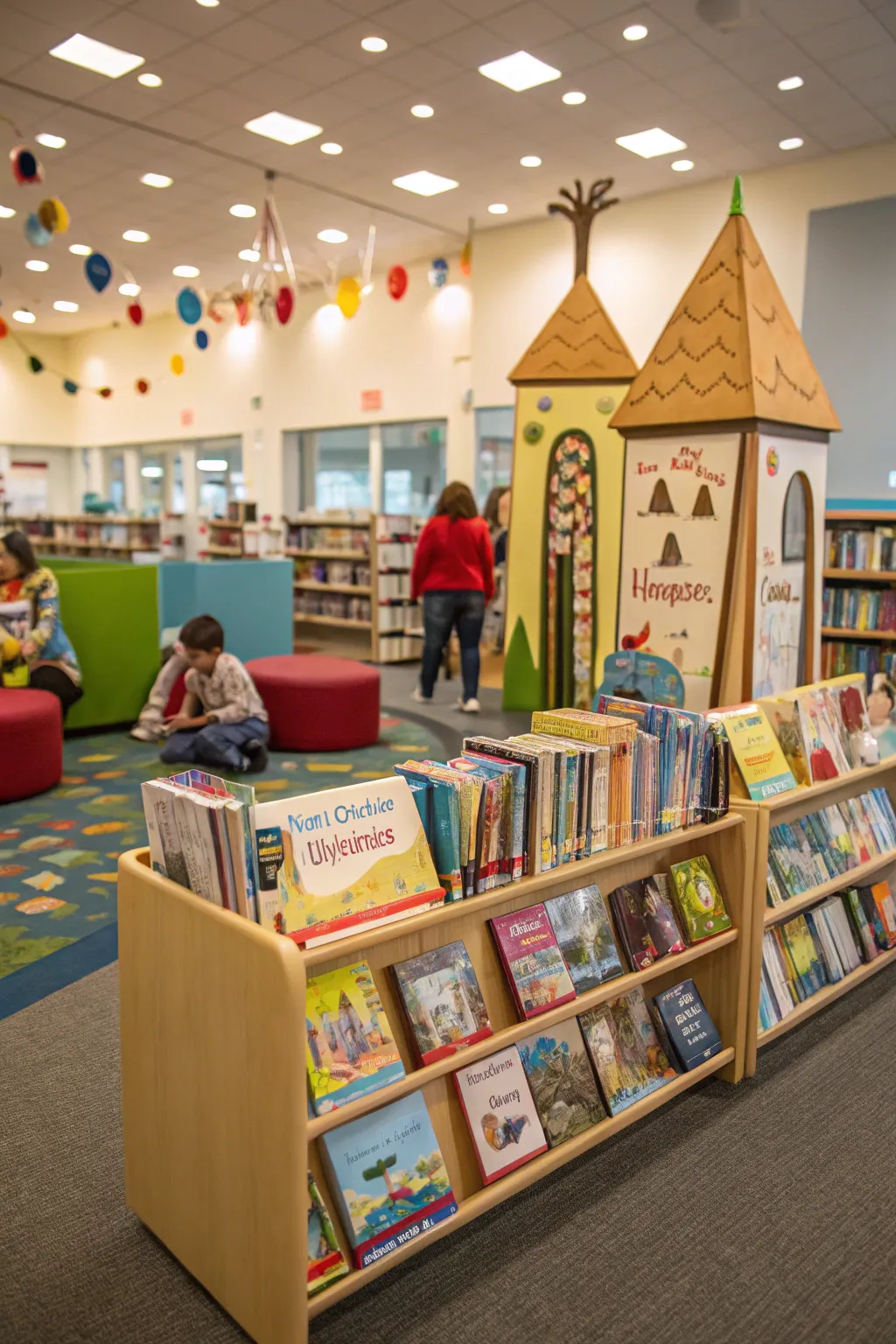 Artful displays showcase books and attract curious readers.