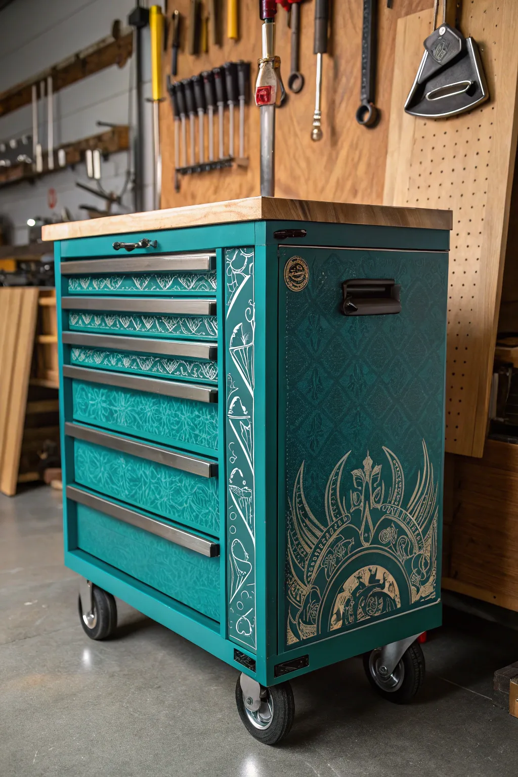 Elevate your workspace with a pop of vibrant teal. Craftsmanship meets style.