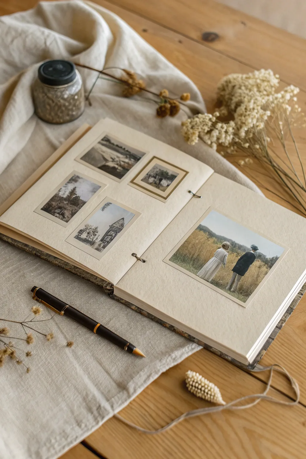 Capture timeless memories with a vintage touch in your digital scrapbook.