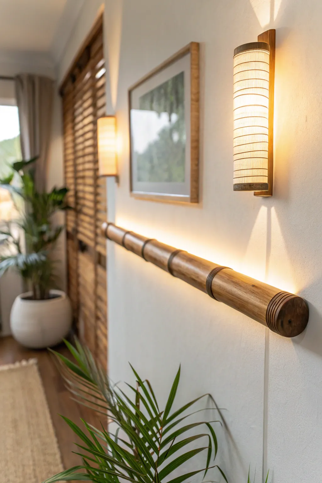 Illuminate your space with the natural elegance of backlit bamboo.