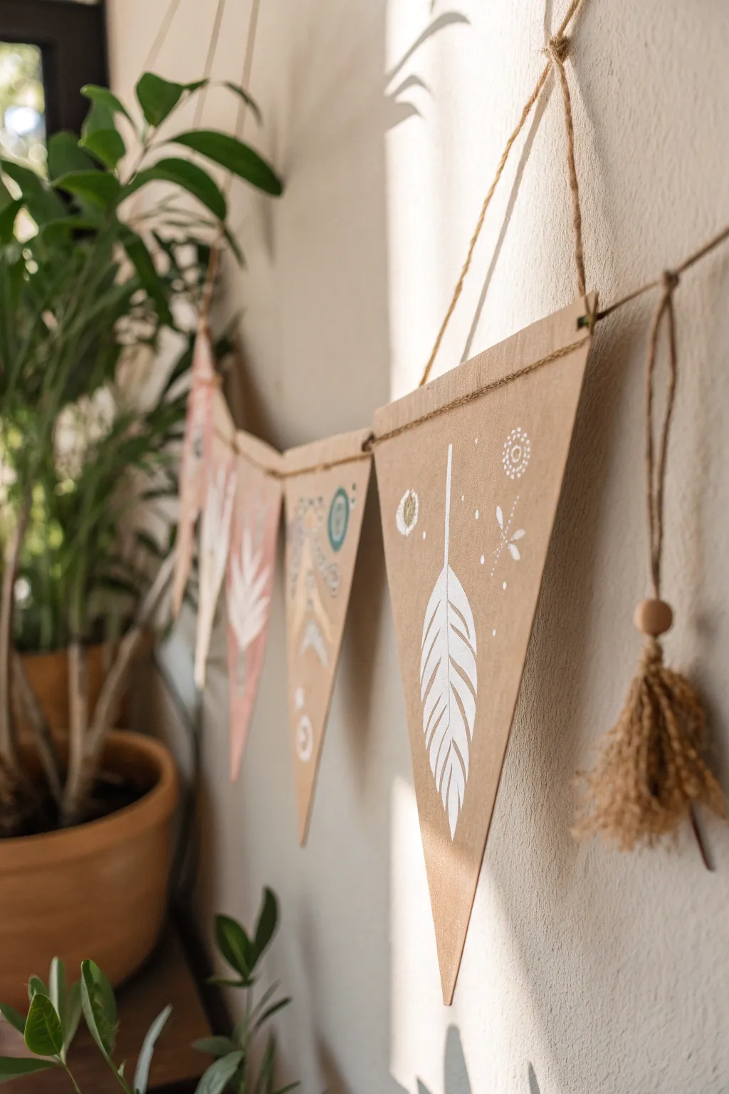 Transform simple cardboard into a chic DIY banner that exudes elegance and creativity. 🌿✨ #ScandiBoho #DIYDecor