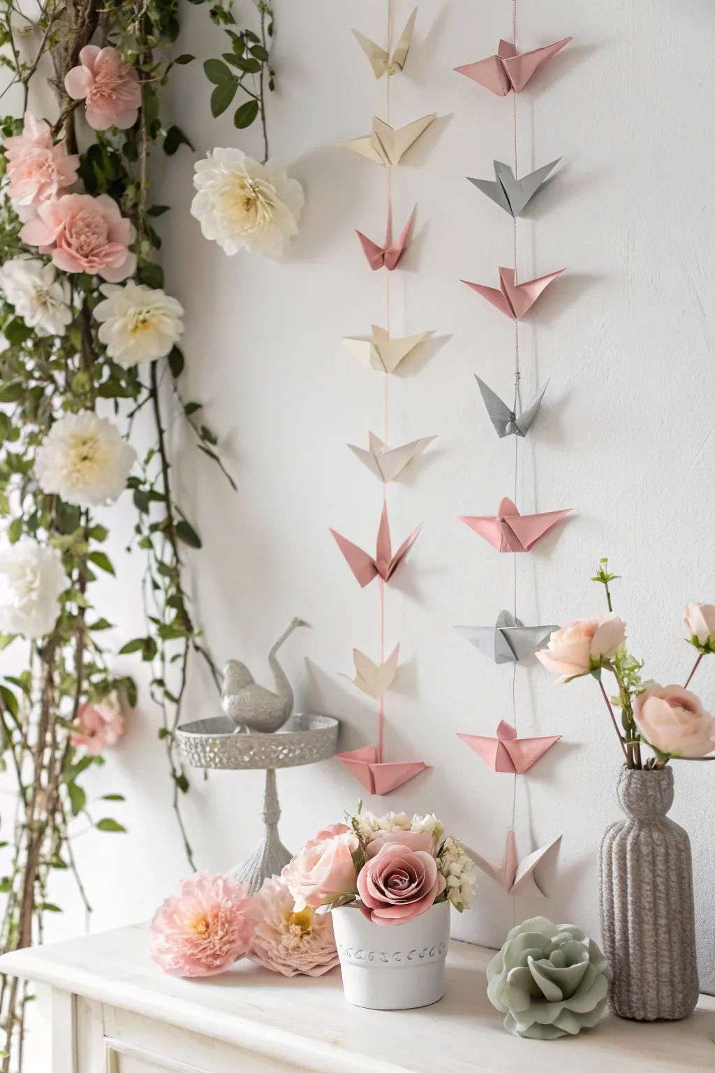 Transform your bridal shower with the delicate beauty of origami art. A touch of elegance and creativity for your special day.