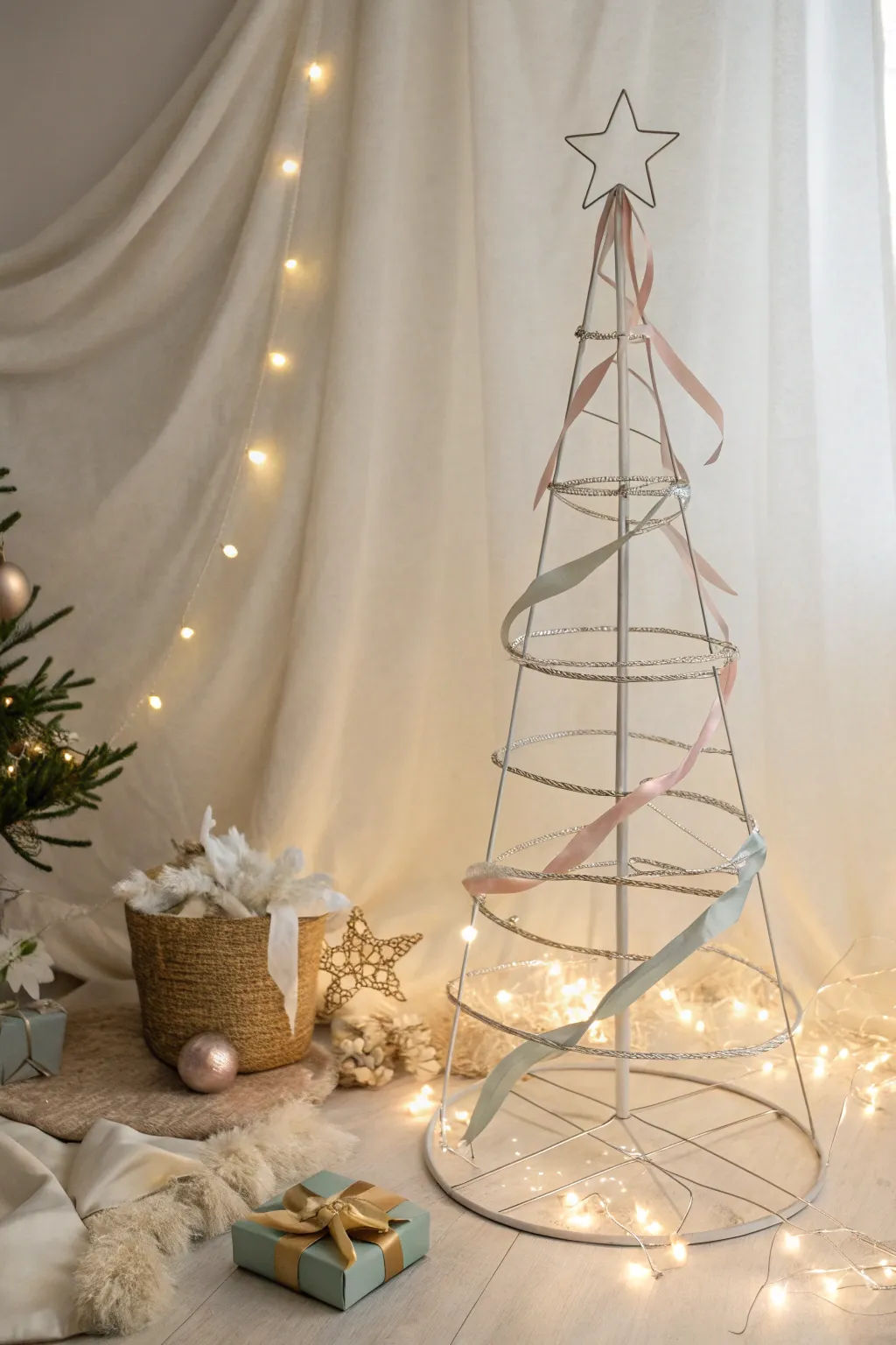 Embrace the art of simplicity this holiday season with a Wire Frame Wonder. Minimalist elegance meets festive cheer.