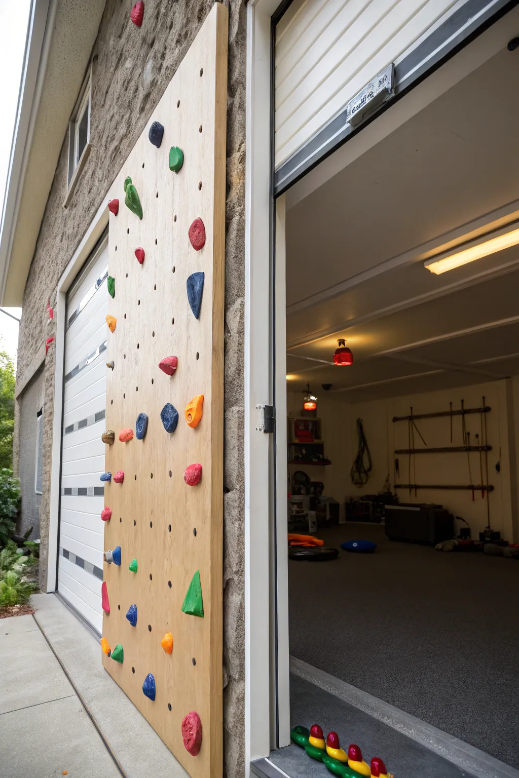 Innovative DIY: Transform Your Garage Door into a Climbing Adventure!