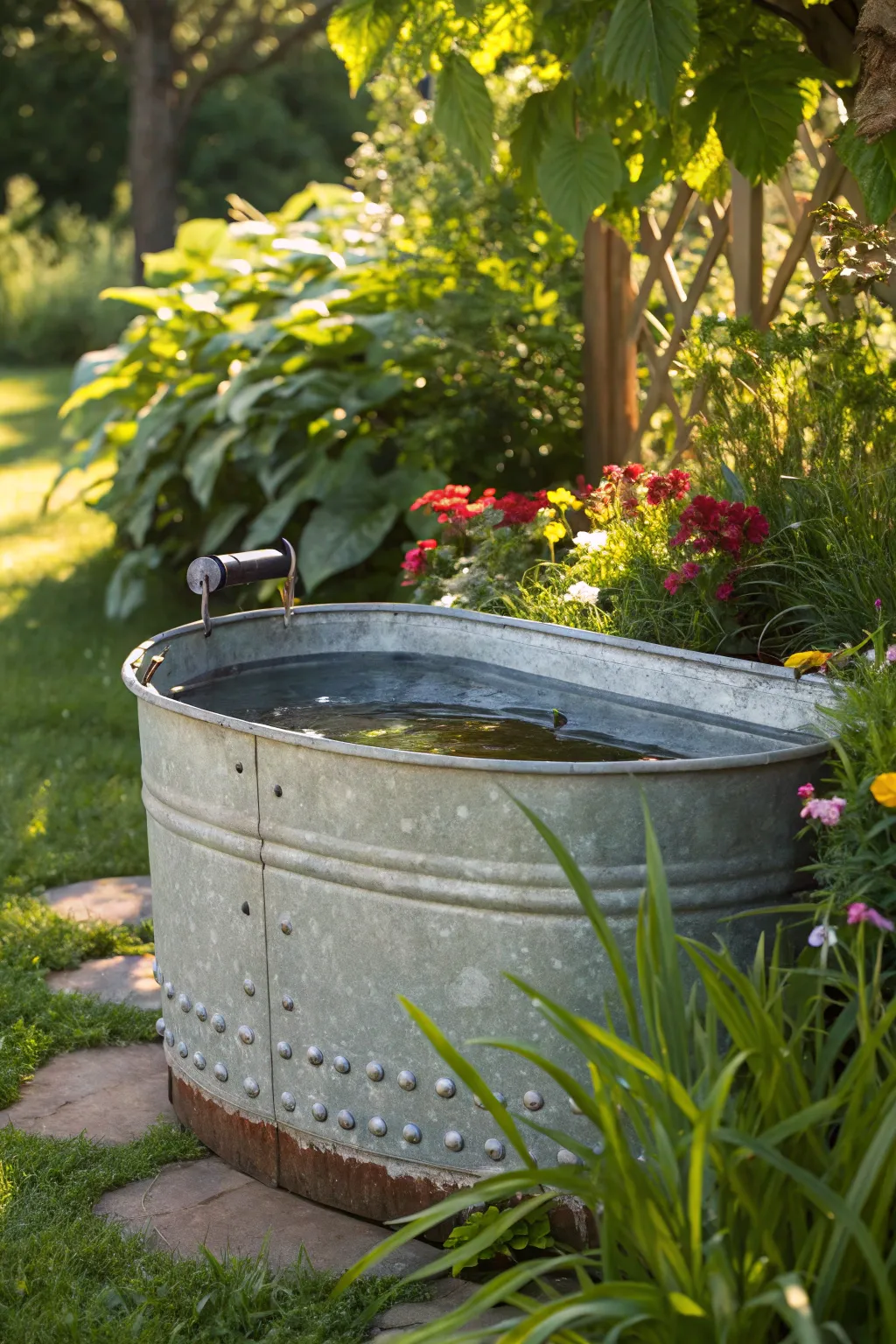 Transform your backyard into a serene Garden Tub Retreat, where craftsmanship meets nature.